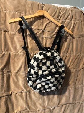 Vans Black & White Checker Sherpa Mini Backpack